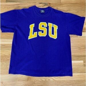 Vintage Steve & Barry's LSU Men's Short Sleeve Graphic‎ Tee T-Shirt XL Purple.